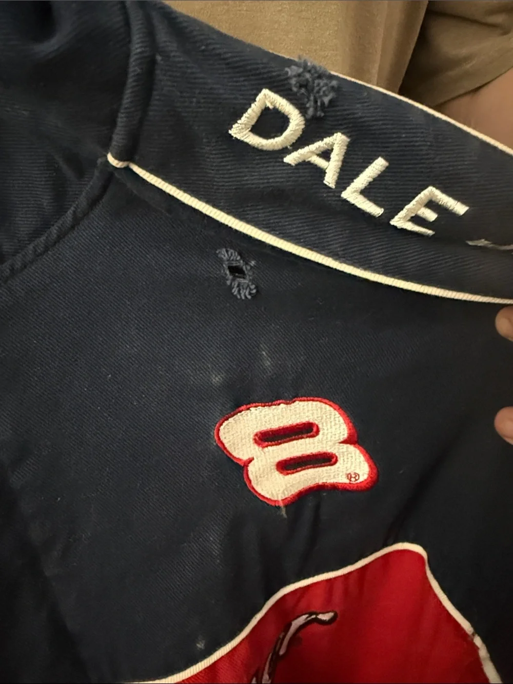 Dale Jr. Budweiser Red and Navy Vintage Team Jacket